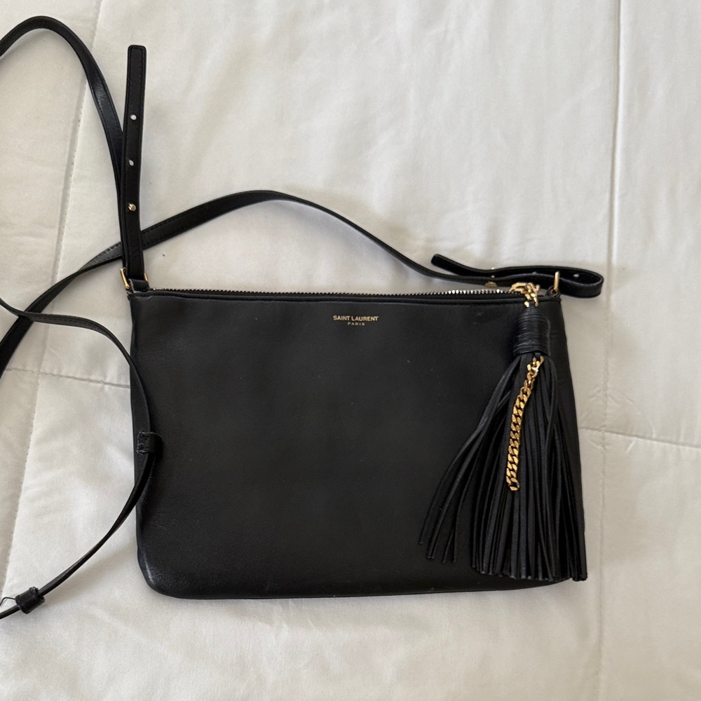 Saint Laurent Black Crossbody Bag with Tassel